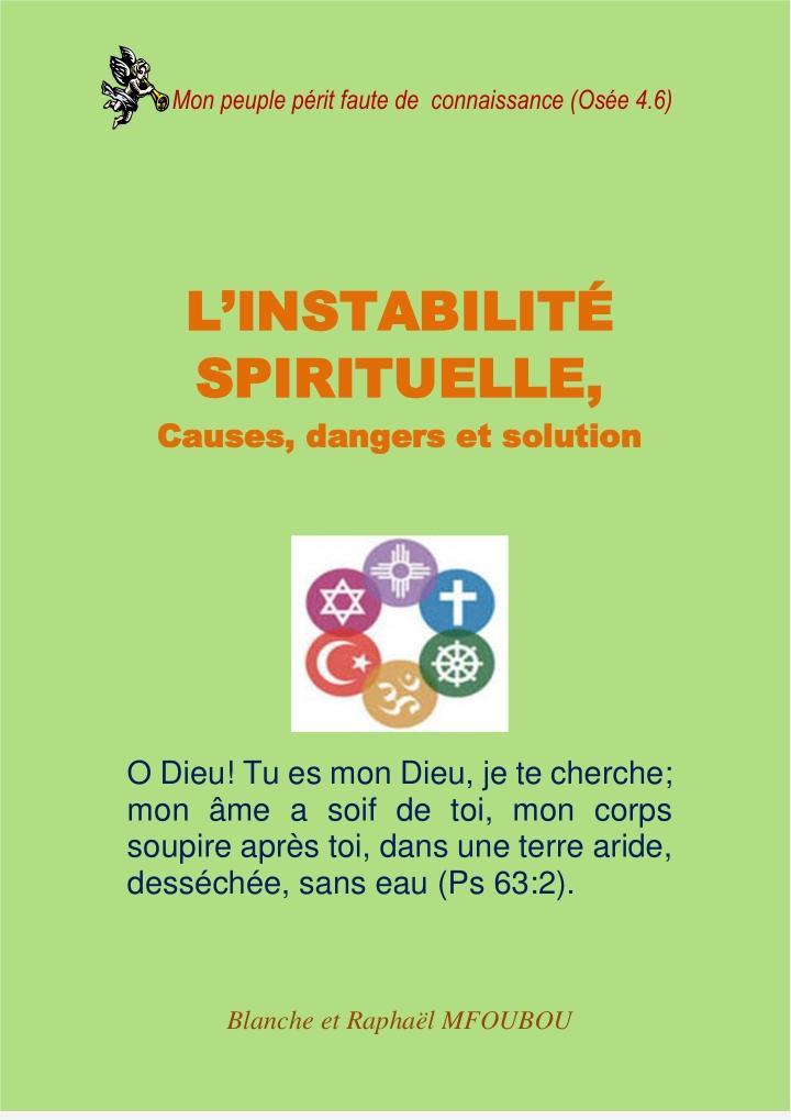 L'instabilité spirituelle, cause et solution